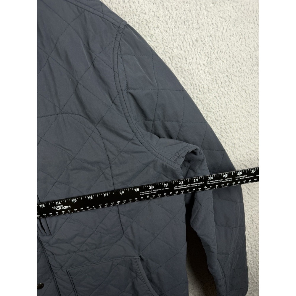Relwen Quilted Insulated Tanker Snap Zip Up Jacket Size L Charcoal Blue/Orange - Picture 8 of 11